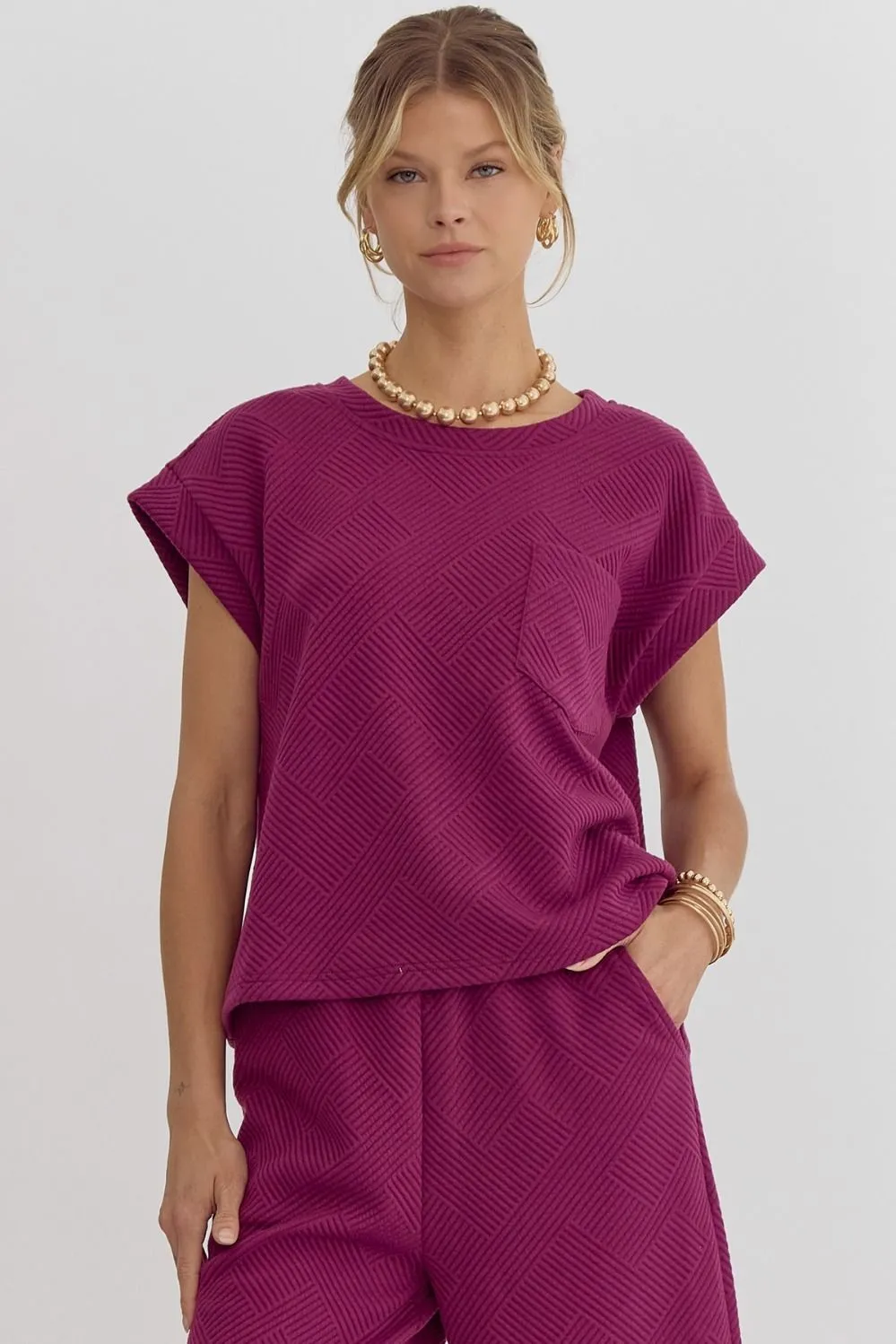 Textured Cropped Top