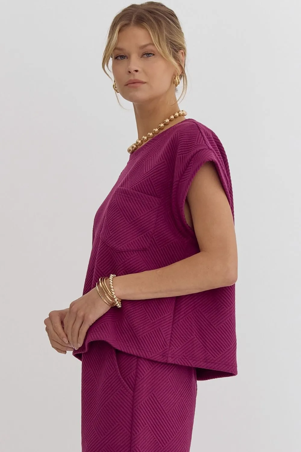 Textured Cropped Top