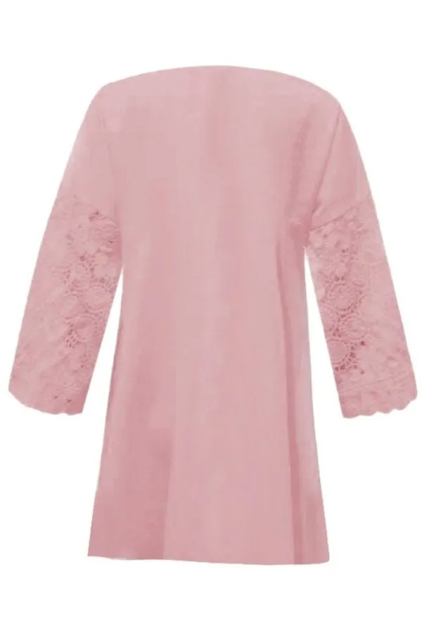 V Neck Casual Hollow Out Blouse