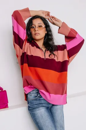 Vibrant Vibes Striped Sweater Top