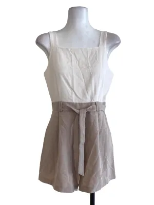 White Half Brown Rompers