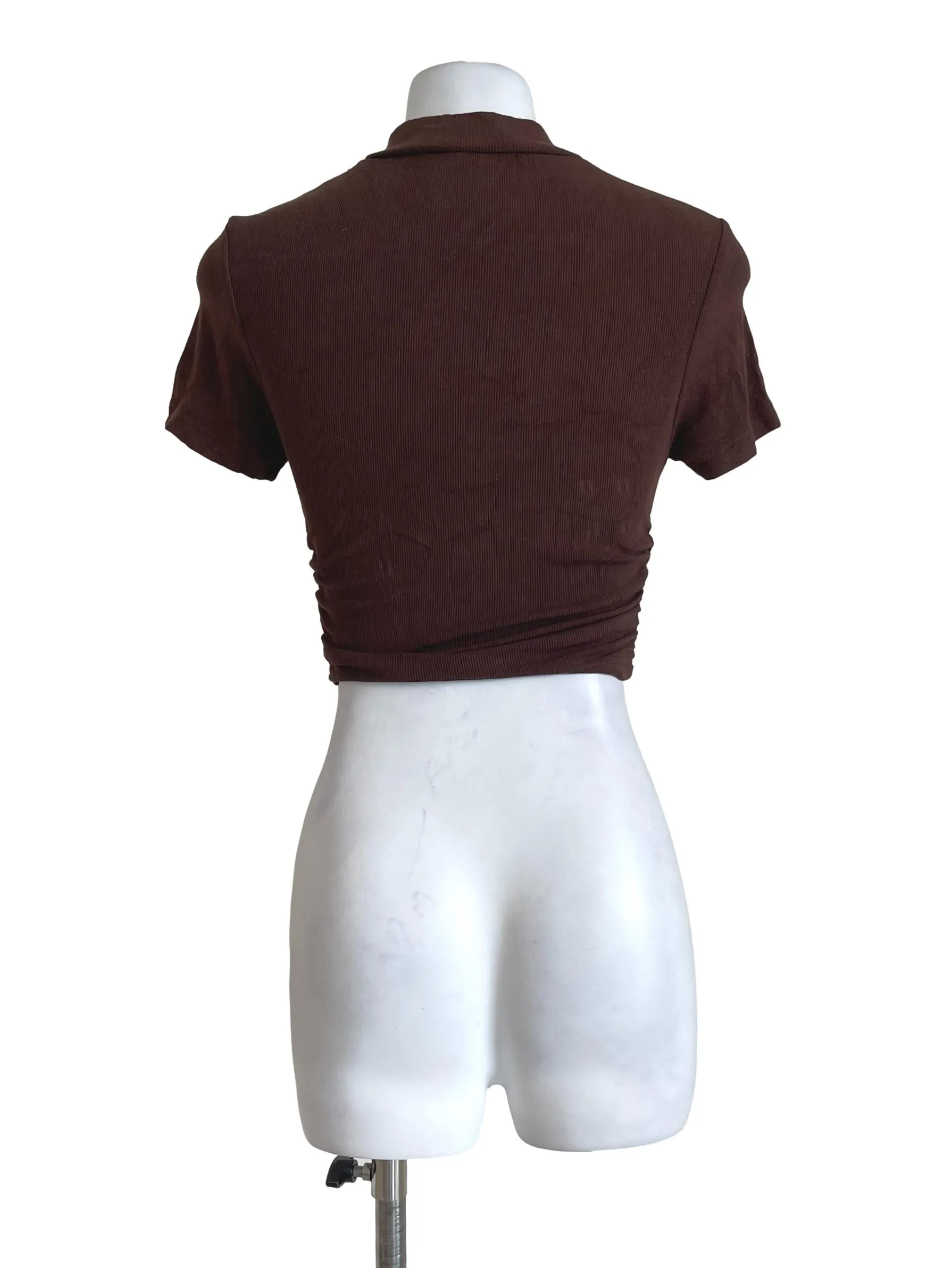 White Knitted Collared Blouse
