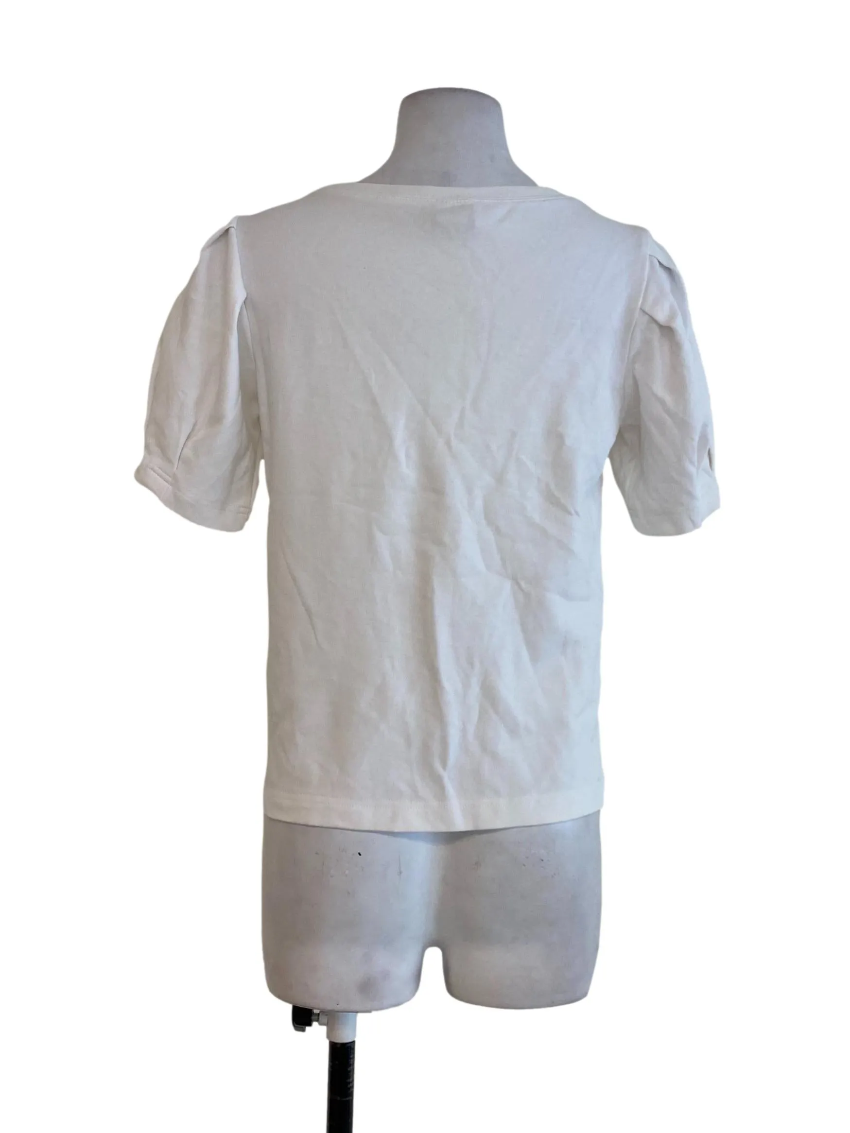 White Puffy Sleeve Tee