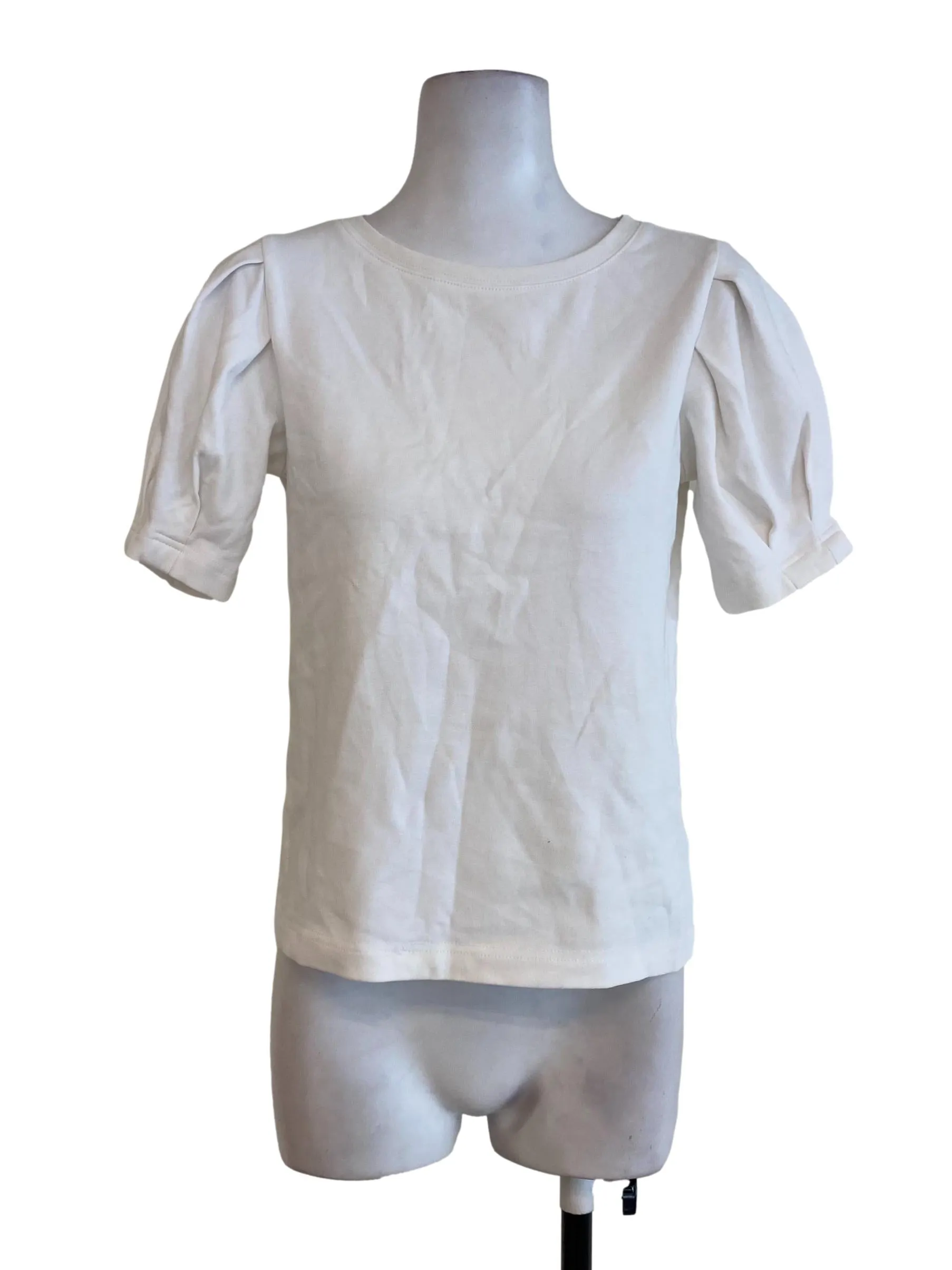 White Puffy Sleeve Tee