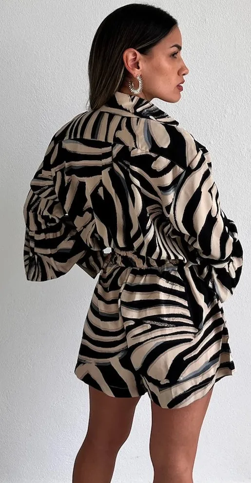 Wild for Style Zebra Print Romper