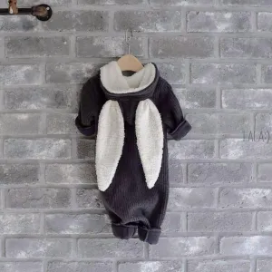 Winter Bunny Jumpsuit in Charcoal