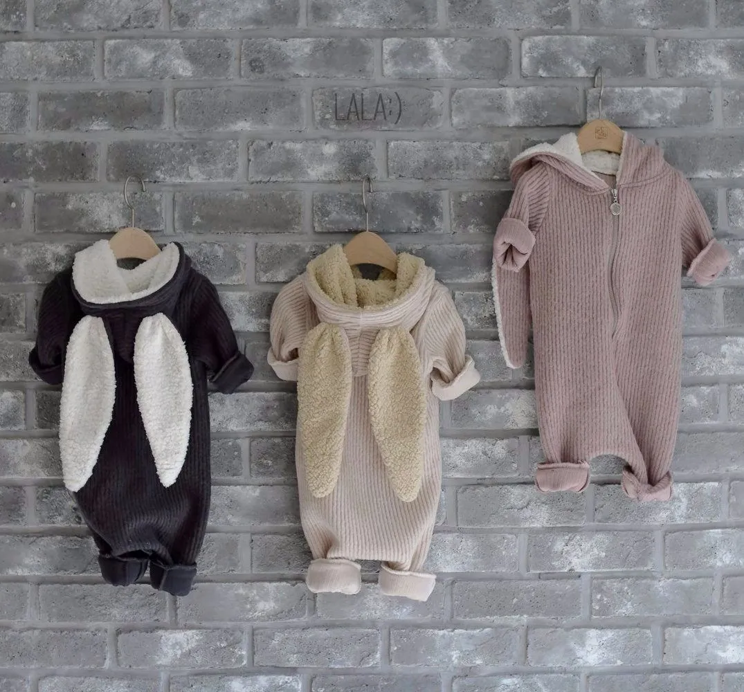 Winter Bunny Jumpsuit in Charcoal