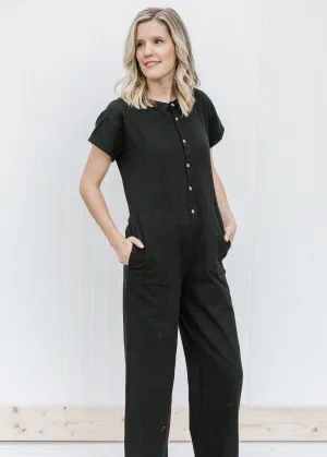X Knit Button Jumpsuit