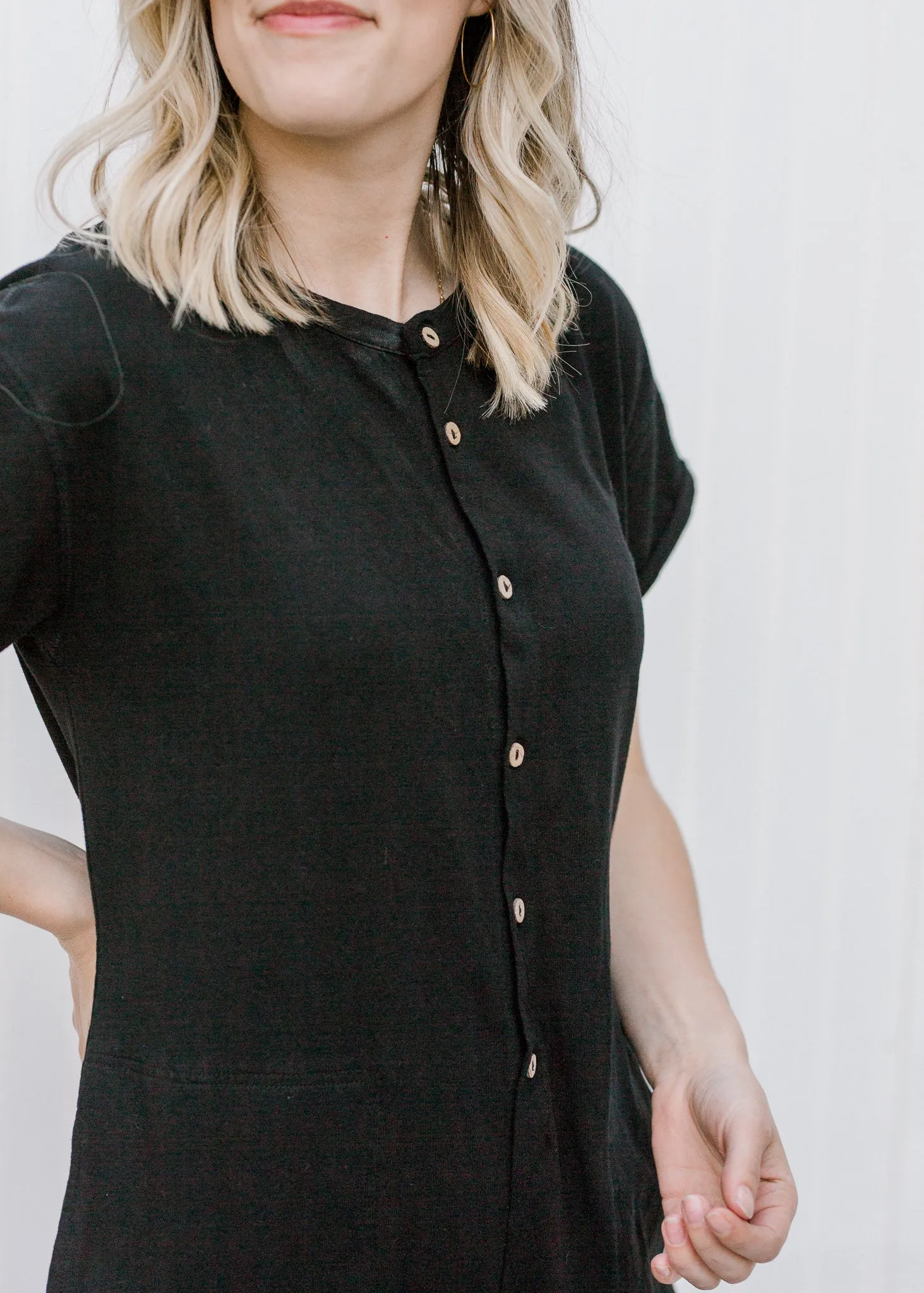 X Knit Button Jumpsuit