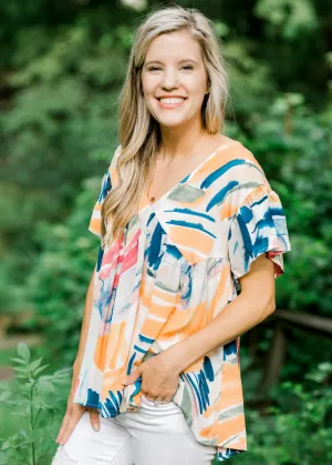 X Tangerine Print Top