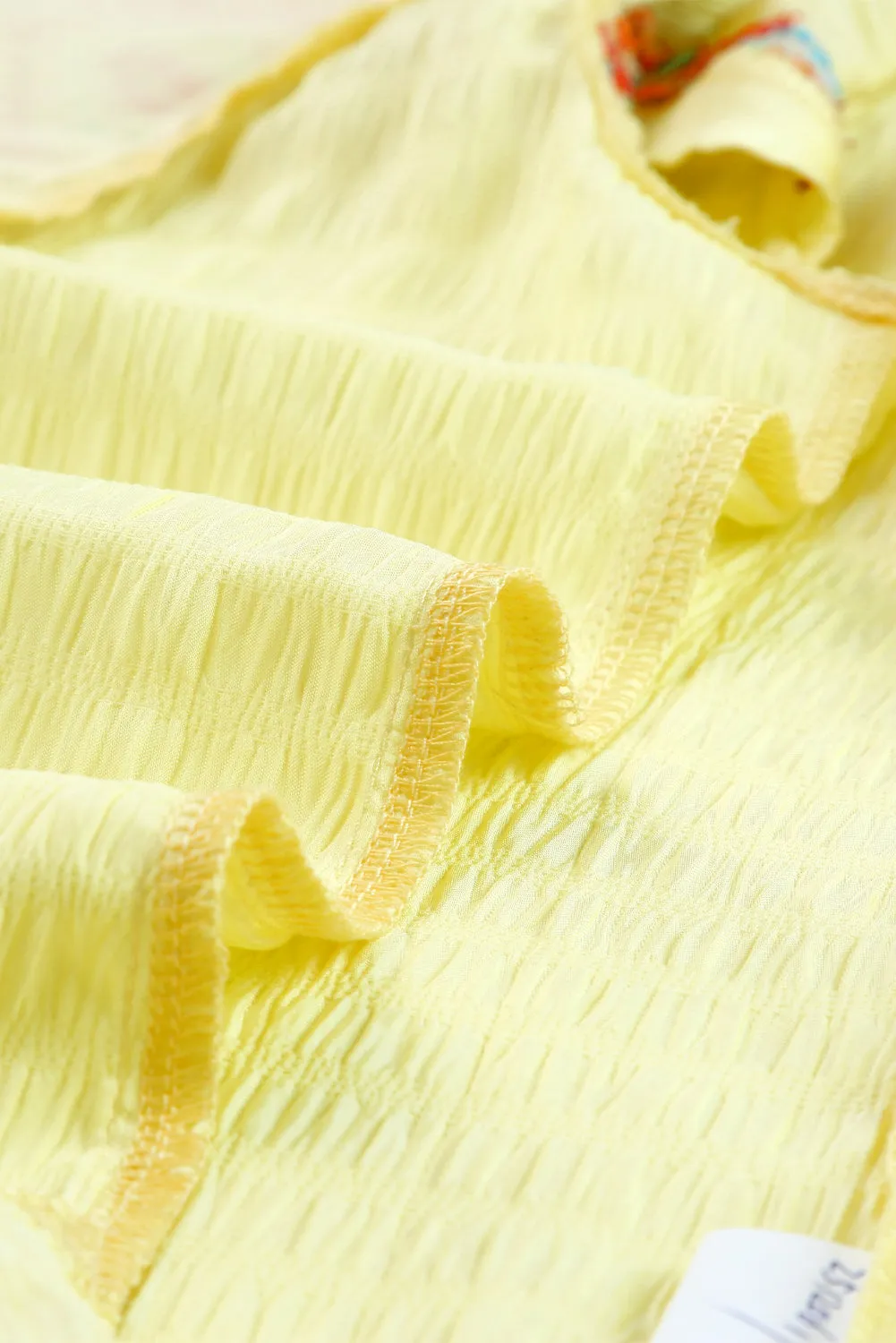 Yellow Geometric Ruffles Top